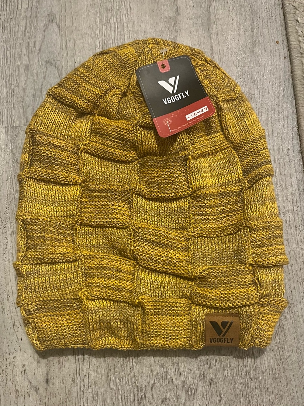 Mustard Knit Beanie Hat - Women's Accessory